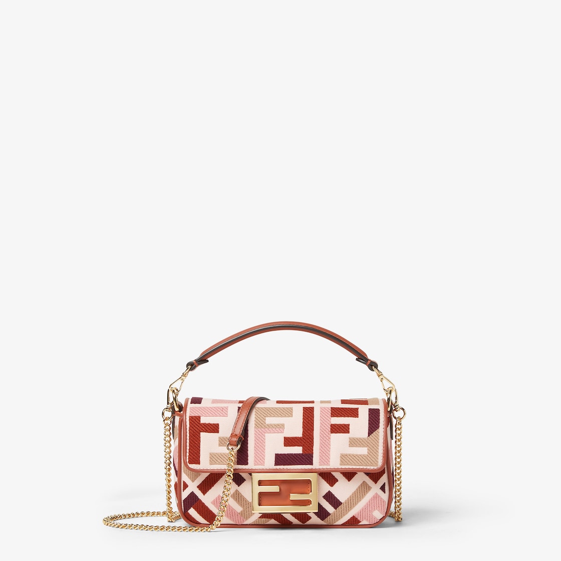 FENDI Baguette® Mini Canvas bag with multicolor FF embroidery - Image 1